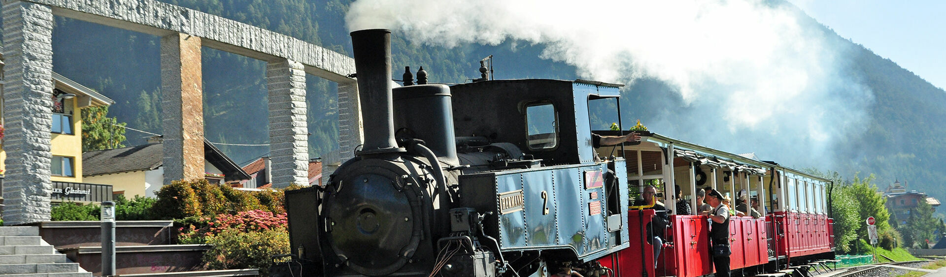 The steam cog railway in Maurach am Achensee. 