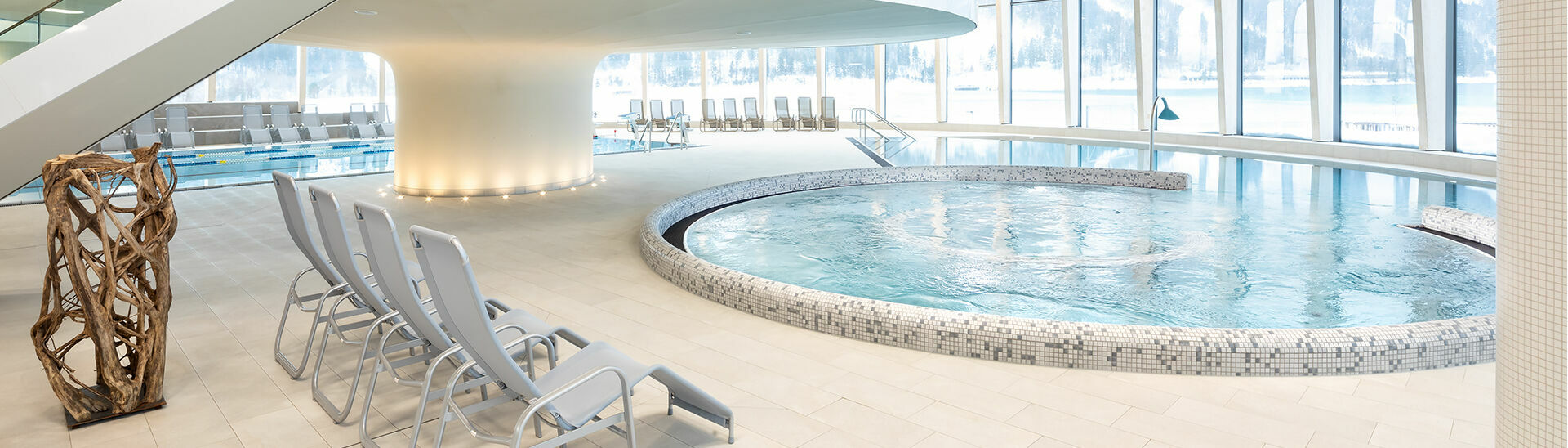 Panorama-BAD at the Atoll Achensee in Maurach The Panorama-BAD at the Atoll Achensee offers water fun and incredible views.