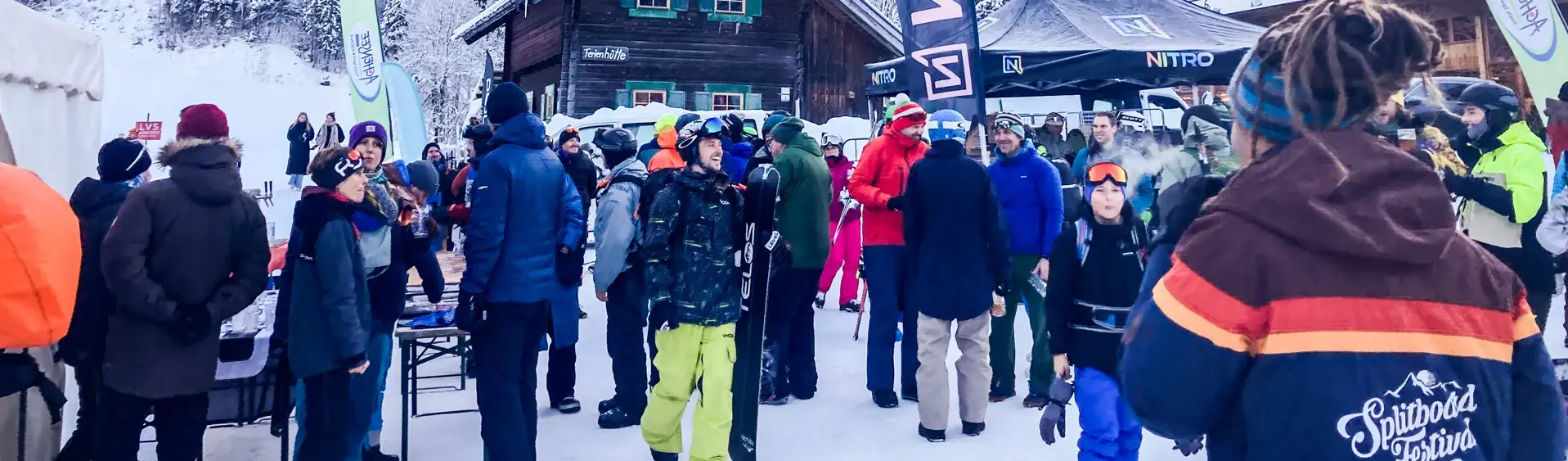 Splitboard Festival Der Informations- & Ausgabestand beim Splitboard Festival am Achensee.