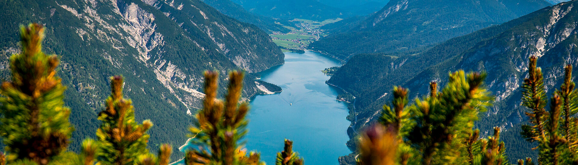 View from the Bärenkopf over Lake Achensee The region offers many hiking tours with gorgeous views of Lake Achensee and its surrounding villages.