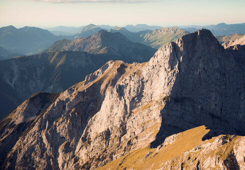 Nature conservation projects The summit of the Sonnjoch affords beautiful views of the Karwendel mountains.