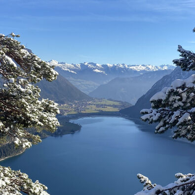 Auf diesem Bild sieht man die Winterlandschaft auf dem Weg zur Seebergspitze im Karwendelgebirge.