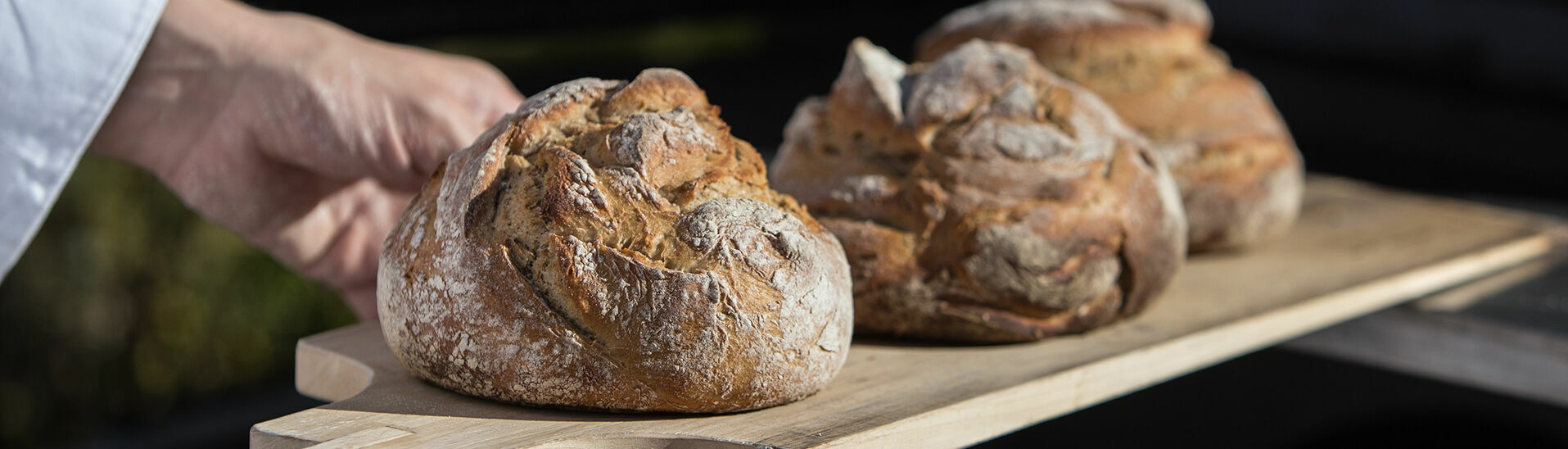 In vierter Generation führt Alexander Adler die Bäckerei Adler in Achenkirch. In diesem Bild werden die Brote im Holzofen gebacken.