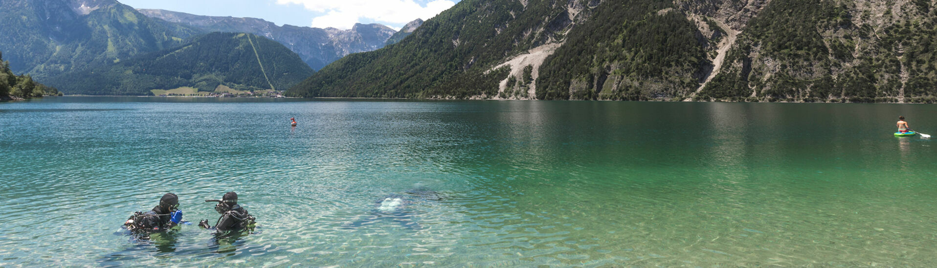 Lake Achensee is Tirol's biggest and deepest lake and a very popular diving spot.