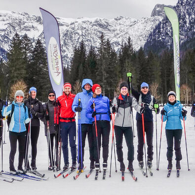 Foto einer Langlaufgruppe in Pertisau am Achensee.