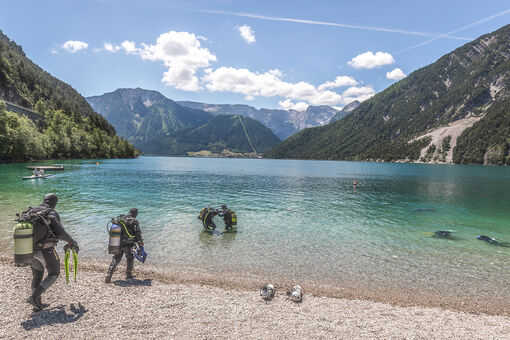 Lake Achensee is Tirol's biggest and deepest lake and a very popular diving spot.