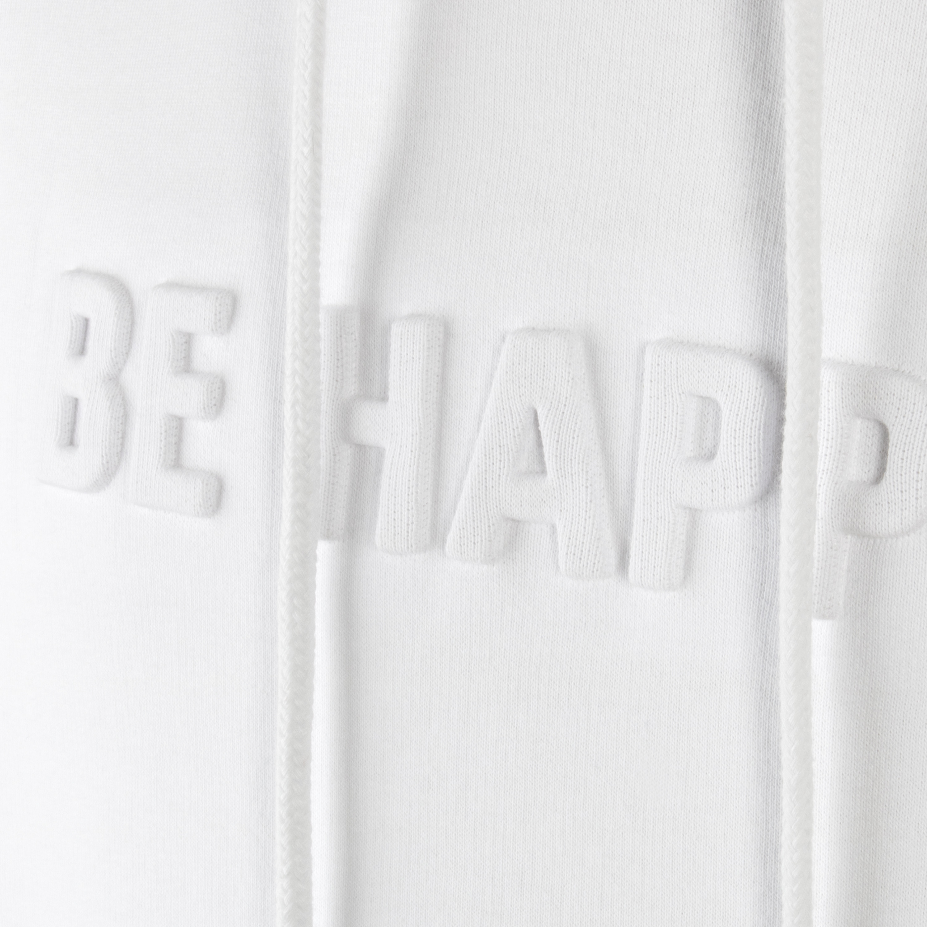 Herren Hoody Be Happy in weiß