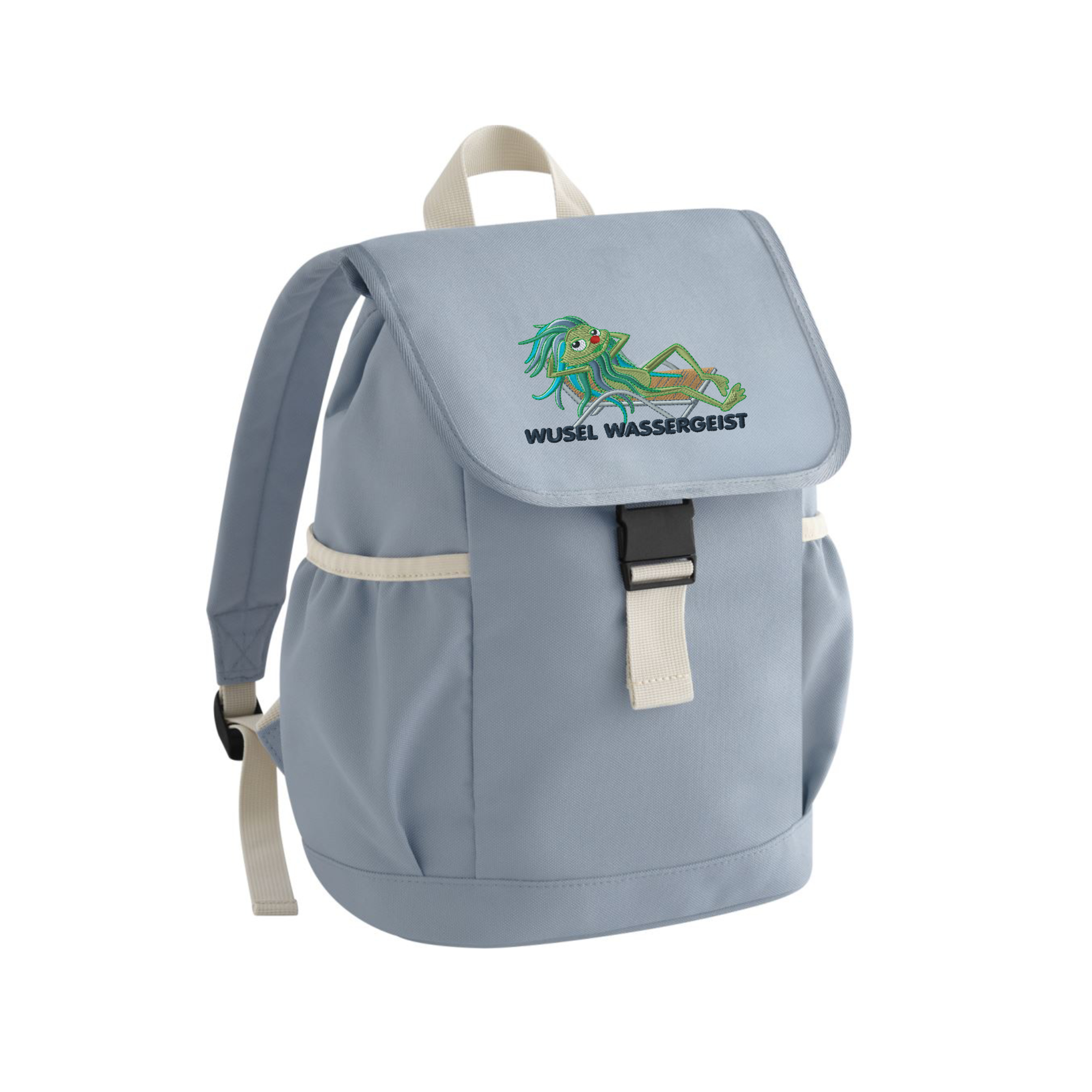 Kinder Rucksack Wusel Wassergeist in hellblau Kinder Rucksack Wusel Wassergeist