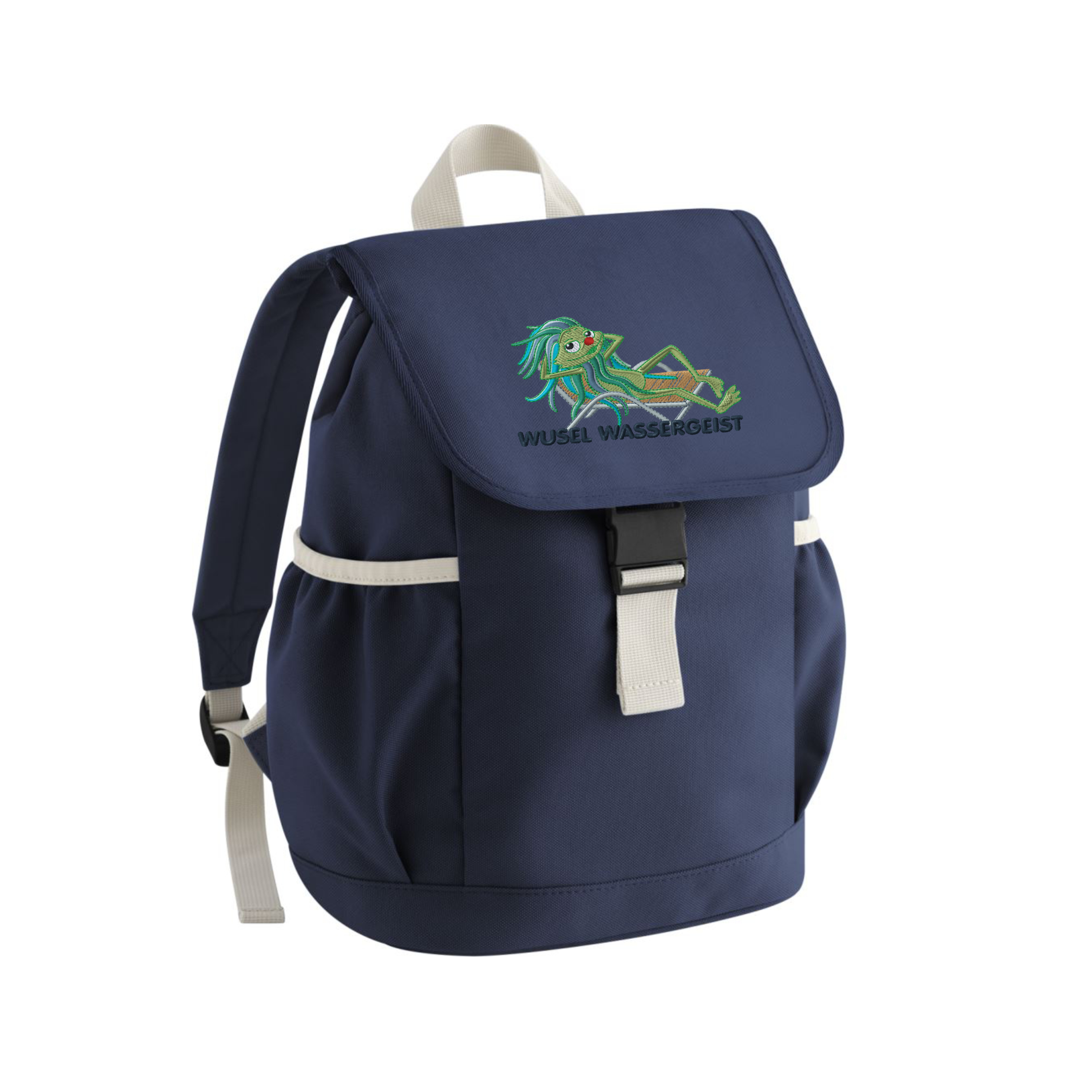 Kinder Rucksack Wusel Wassergeist in dunkelblau Kinder Rucksack Wusel Wassergeist