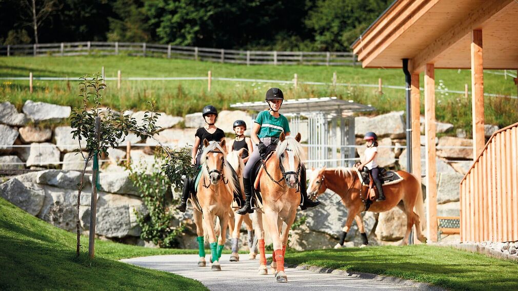 the new, bright and modern indoor riding arena at the Familienresort Buchau