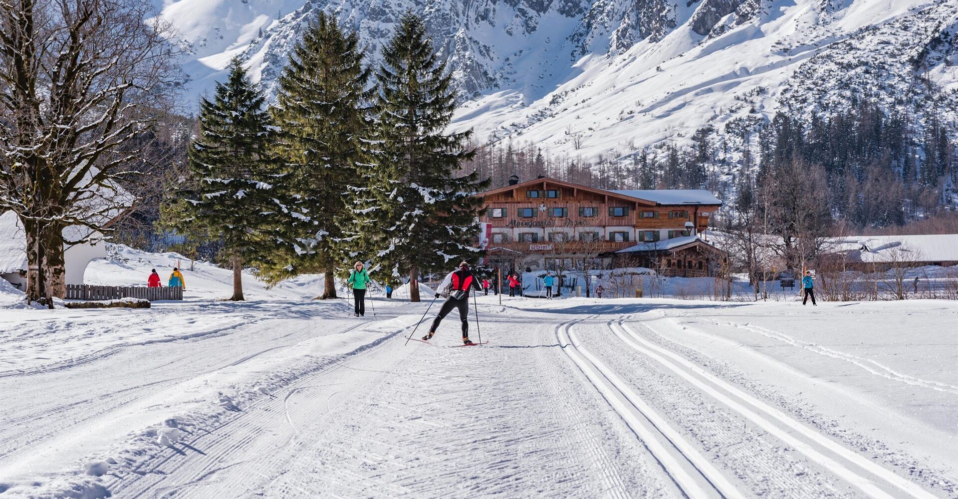 am Ziele - Loipe Falzthurn - Gramai