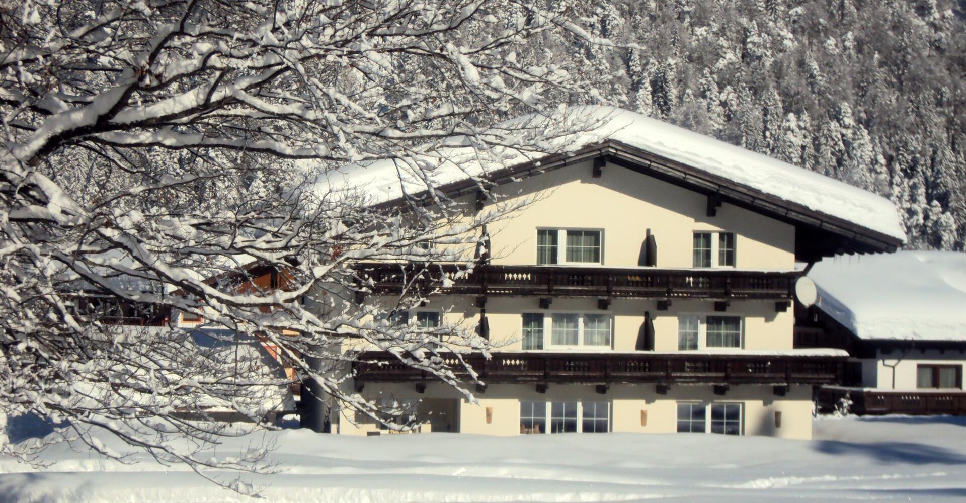 Pension Bergheim - Winter Außenansicht