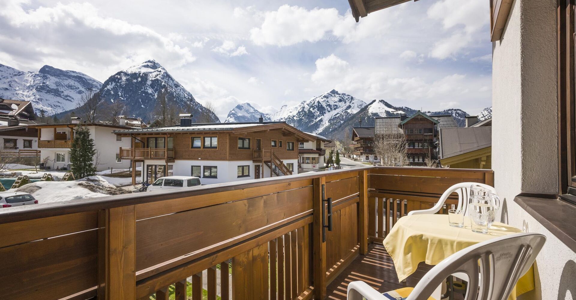 Balkonaussicht im Winter