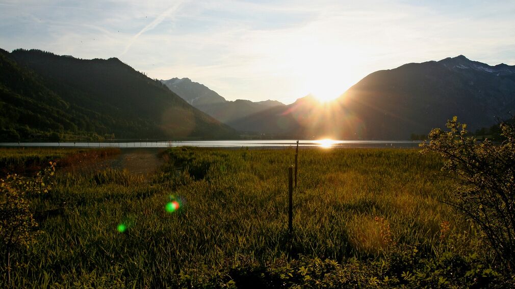Sonnenuntergang bei Seespitz, nahe der Gegend Tiefenbrunnen