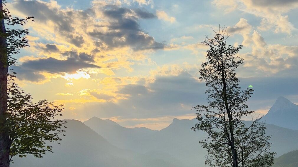 two mountain bikers - on the way on the Rotwandalm towards Bächental and Sylvensteinstausee