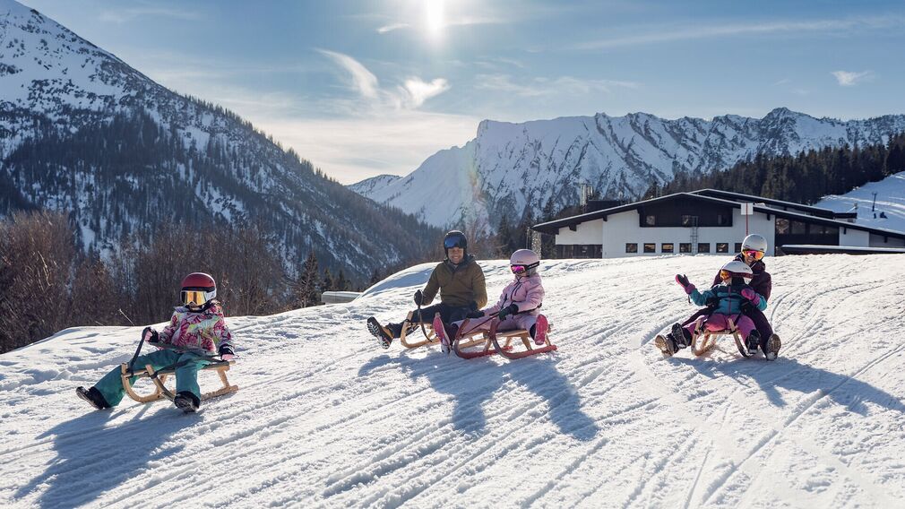 am Beginn der 3,5km langen Rodelbahn in Achenkirch