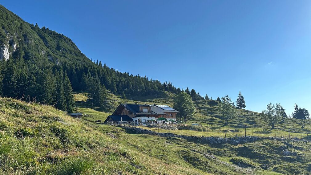 Astenau Alpine Hut at 1,483 metres – high above Eben