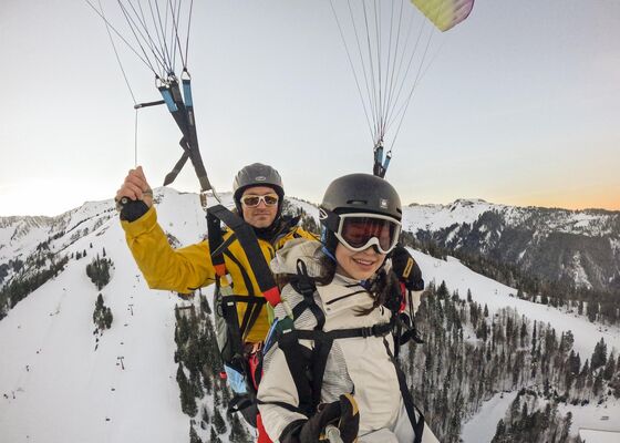 K7 Adventures Winter Tandem Paragliding
