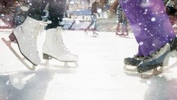 great joy - ice skating between the mountains