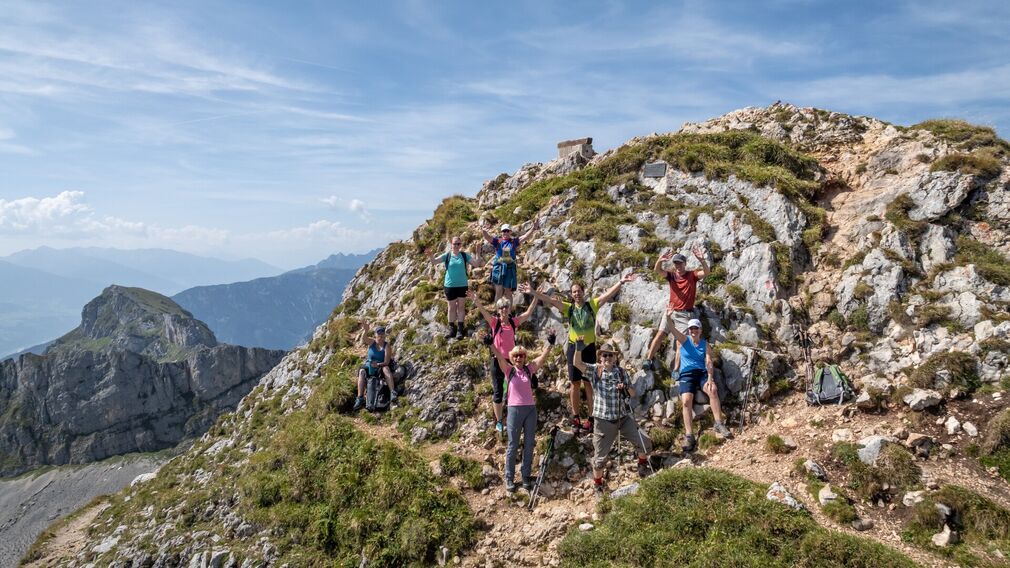 am Gipfel der 2.259 Meter hohen Rofanspitze
