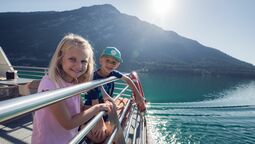 children enjoy the cruise on the Achensee ship
